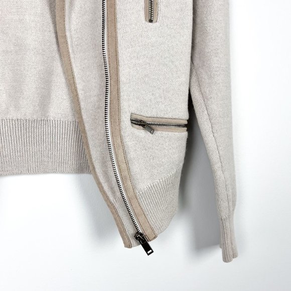 Banana Republic Merino & Suede Moto Sweater - Picture 3 of 6